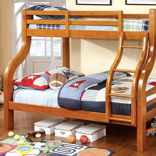SOLPINE Gray & Oak Twin/Full Bunk Bed - Imperial Furniture (Las Vegas, NV) - Multi Location