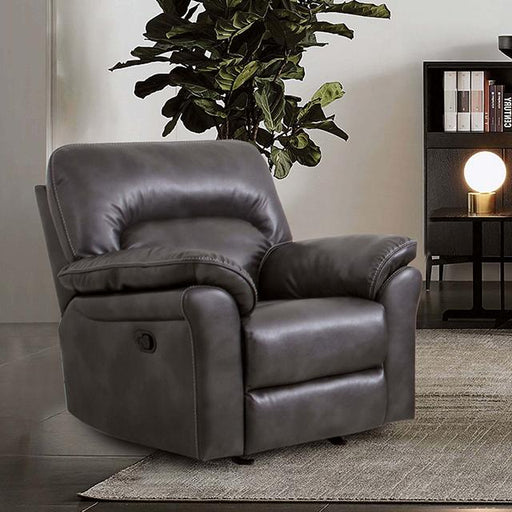 JOSIAS Glider Recliner, Dark Gray Leatherette - Imperial Furniture (Las Vegas, NV) - Multi Location