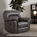 JOSIAS Glider Recliner, Dark Gray Leatherette - Imperial Furniture (Las Vegas, NV) - Multi Location