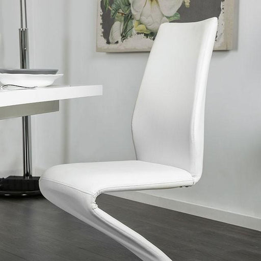 Midvale White/Chrome Side Chair (2/CTN) - Imperial Furniture (Las Vegas, NV) - Multi Location