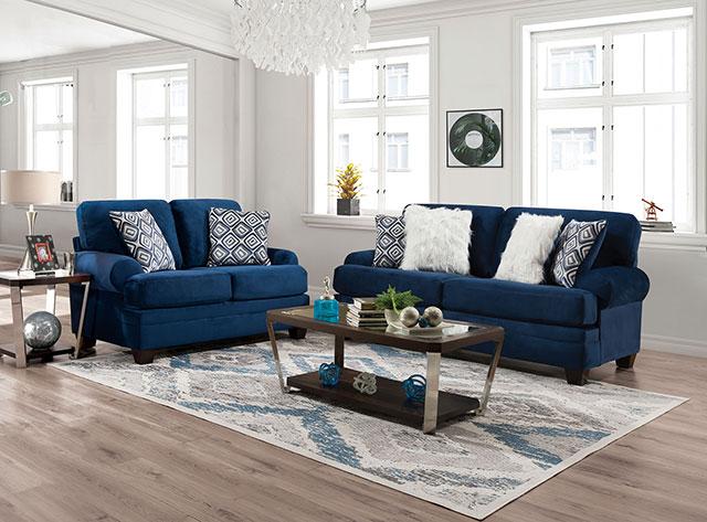 WALDSTONE Loveseat, Navy - Imperial Furniture (Las Vegas, NV) - Multi Location