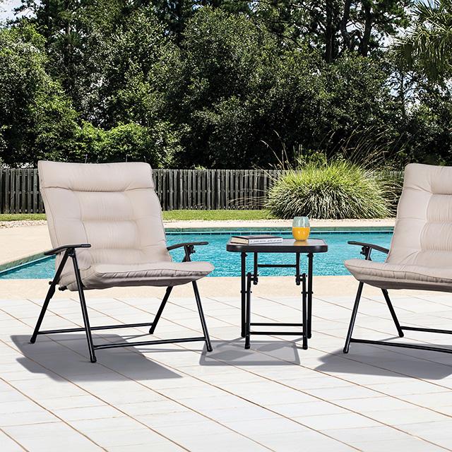 Bastia 3 Pc. Conversation Set Teal & Beige - Imperial Furniture (Las Vegas, NV) - Multi Location