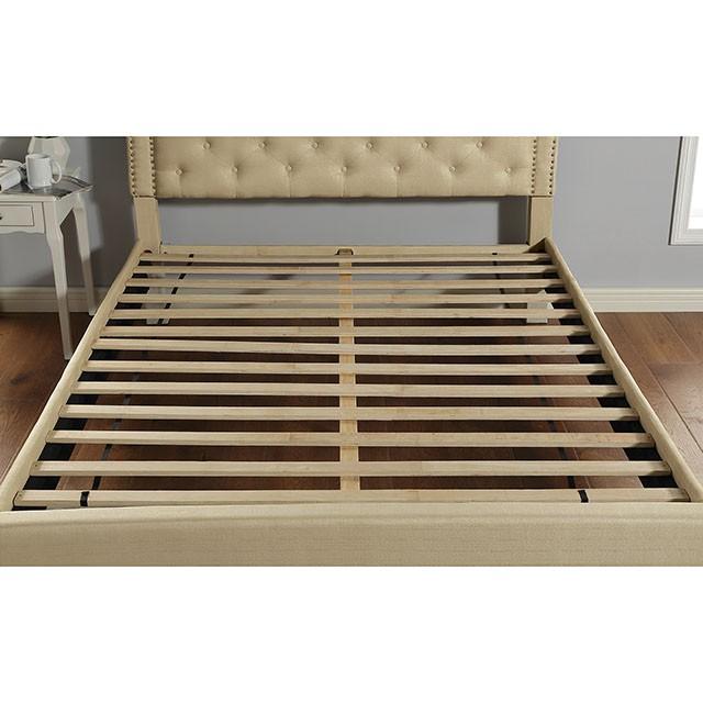 Aubree Bed Beige - Imperial Furniture (Las Vegas, NV) - Multi Location