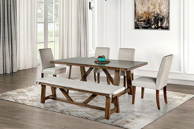 Losone Dining Table Set with Bench Rustic - Imperial Furniture (Las Vegas, NV) - Multi Location