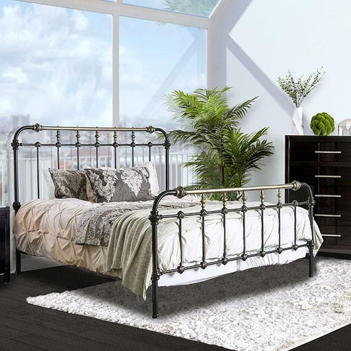 RIANA Antique Black Metal E.King, Full, Queen, & Twin Bed - Imperial Furniture (Las Vegas, NV) - Multi Location