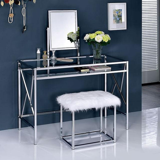 LISMORE Chrome Vanity w/ Stool - Imperial Furniture (Las Vegas, NV) - Multi Location
