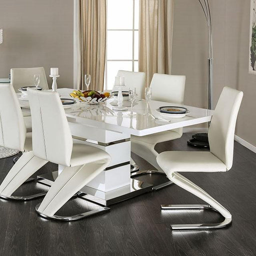 Midvale White/Chrome Dining Table - Imperial Furniture (Las Vegas, NV) - Multi Location