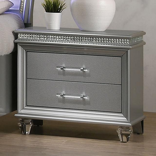 MADDIE Night Stand, Silver - Imperial Furniture (Las Vegas, NV) - Multi Location