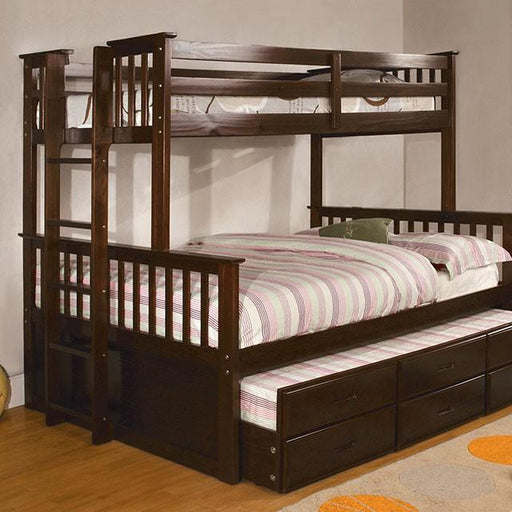 University I Dark Walnut Twin/Full Bunk Bed + Trundle - Imperial Furniture (Las Vegas, NV) - Multi Location