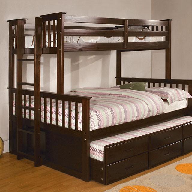 University I Dark Walnut Twin/Full Bunk Bed + Trundle - Imperial Furniture (Las Vegas, NV) - Multi Location