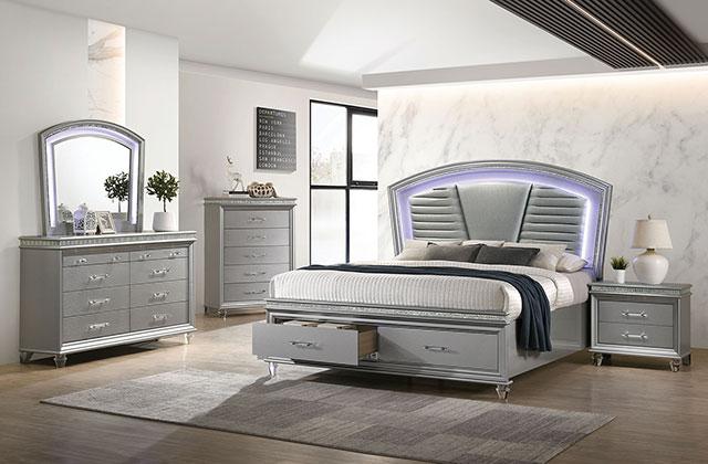 MADDIE Night Stand, Silver - Imperial Furniture (Las Vegas, NV) - Multi Location