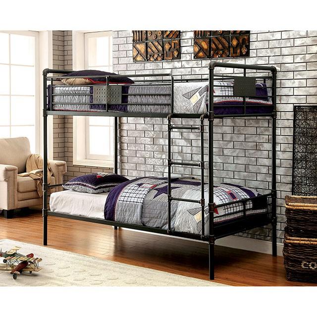 OLGA Antique Black Metal Twin/Twin Bunk Bed - Imperial Furniture (Las Vegas, NV) - Multi Location