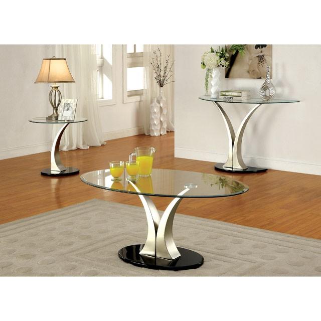 VALO Satin Plated/Black Sofa Table - Imperial Furniture (Las Vegas, NV) - Multi Location