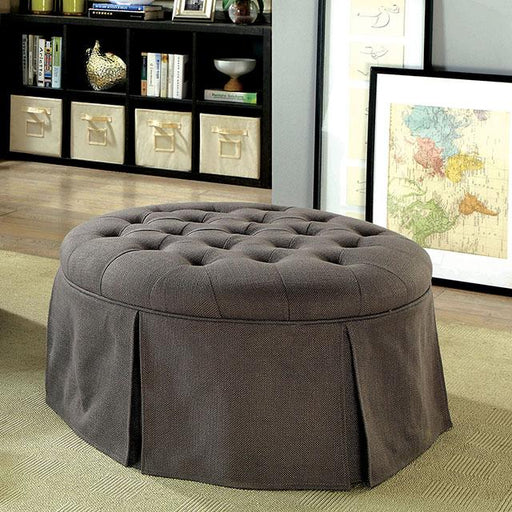 Claes Round Ottoman Gray - Imperial Furniture (Las Vegas, NV) - Multi Location