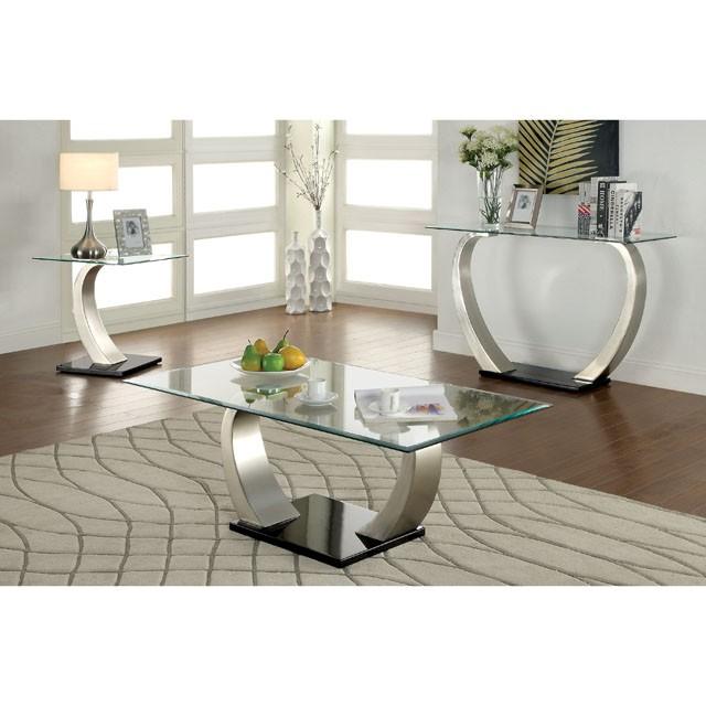 ROXO Satin Plated/Black End Table - Imperial Furniture (Las Vegas, NV) - Multi Location