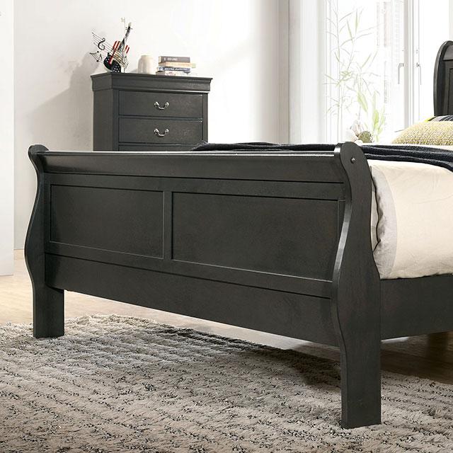 Louis Philippe Cal.King Bed Black & Grey - Imperial Furniture (Las Vegas, NV) - Multi Location