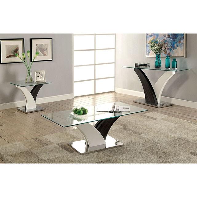 SLOANE White/Dark Gray/Chrome End Table - Imperial Furniture (Las Vegas, NV) - Multi Location