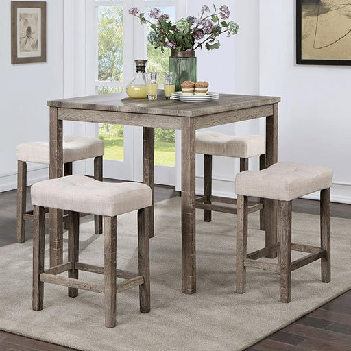 TORREON 5 Pc. Counter Ht. Table Set, Light Gray/Beige - Imperial Furniture (Las Vegas, NV) - Multi Location