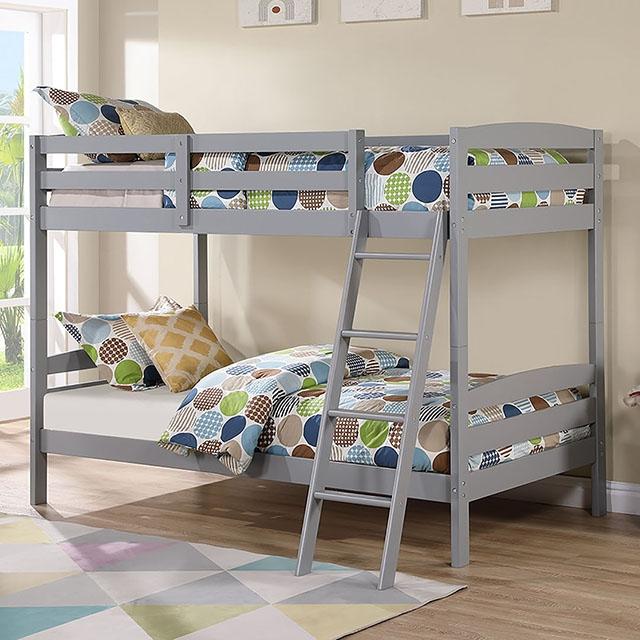 Candice Twin/Twin Bunk Bed White & Gray - Imperial Furniture (Las Vegas, NV) - Multi Location