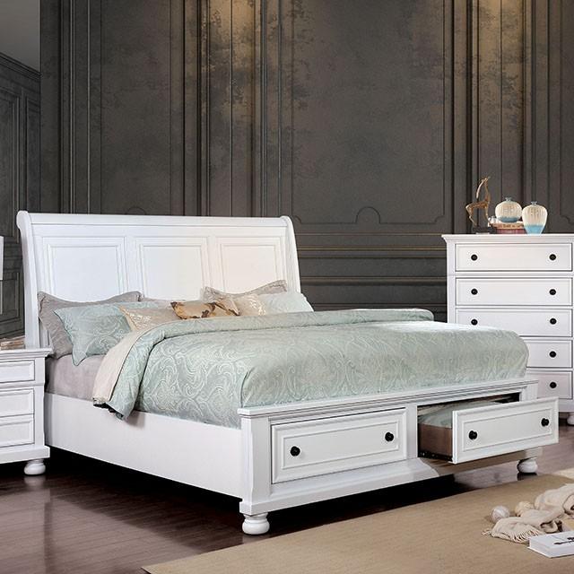 Castor Bed Black, Chrome, & White - Imperial Furniture (Las Vegas, NV) - Multi Location