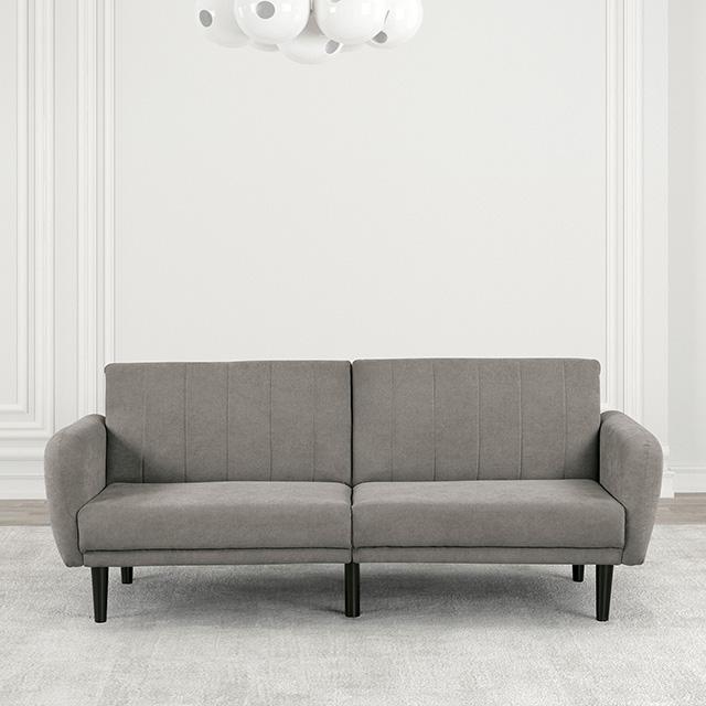 Aristide Futon Sofa Grey & Brown - Imperial Furniture (Las Vegas, NV) - Multi Location