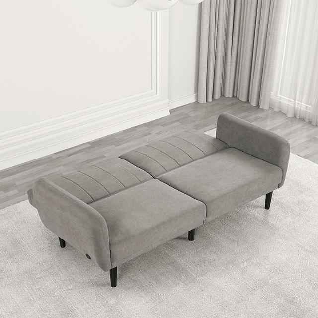 Aristide Futon Sofa Grey & Brown - Imperial Furniture (Las Vegas, NV) - Multi Location