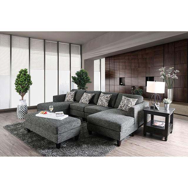 Lowry Gray Sectional w/ Ottoman - Imperial Furniture (Las Vegas, NV) - Multi Location