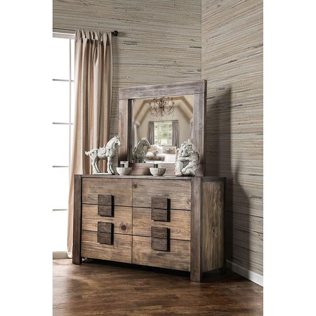 AVEIRO Rustic Natural Tone Mirror - Imperial Furniture (Las Vegas, NV) - Multi Location