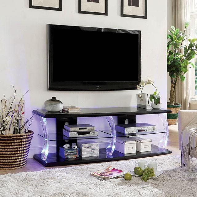 Ernst Black/Clear 60" TV Stand - Imperial Furniture (Las Vegas, NV) - Multi Location