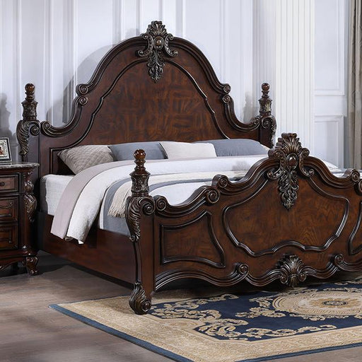 Francione Bed Chrome & Cherry - Imperial Furniture (Las Vegas, NV) - Multi Location