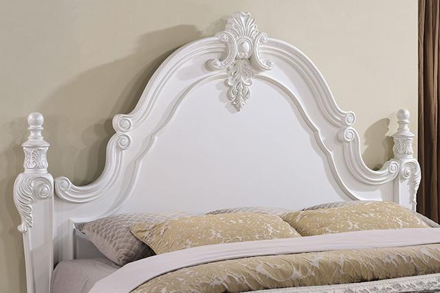 Francione E.King & Queen Bed White & Chrome - Imperial Furniture (Las Vegas, NV) - Multi Location