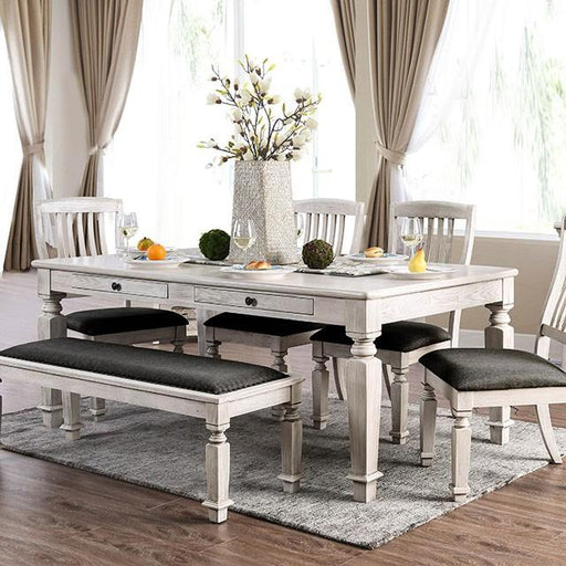 Georgia Antique White/Gray Dining Table - Imperial Furniture (Las Vegas, NV) - Multi Location