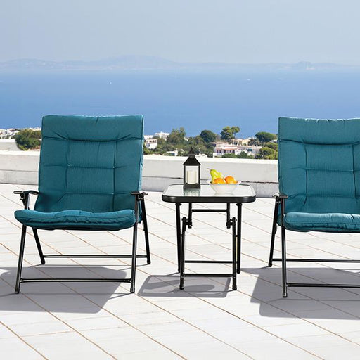Bastia 3 Pc. Conversation Set Teal & Beige - Imperial Furniture (Las Vegas, NV) - Multi Location