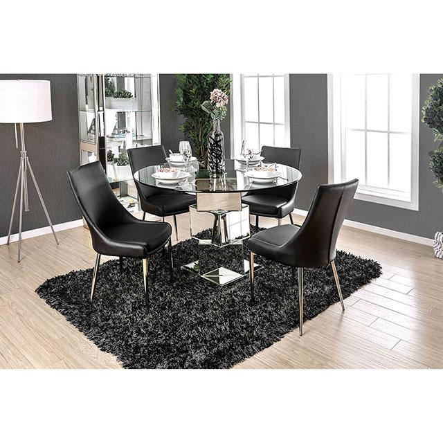 Izzy Chrome Round Dining Table - Imperial Furniture (Las Vegas, NV) - Multi Location