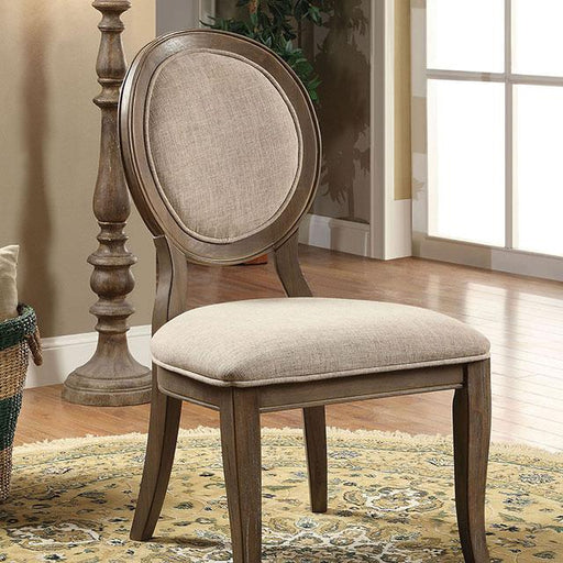 Kathryn Rustic Dark Oak/Beige Side Chair (2/CTN) - Imperial Furniture (Las Vegas, NV) - Multi Location