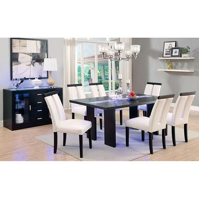 Luminar Black Glass-Insert Dining Table - Imperial Furniture (Las Vegas, NV) - Multi Location