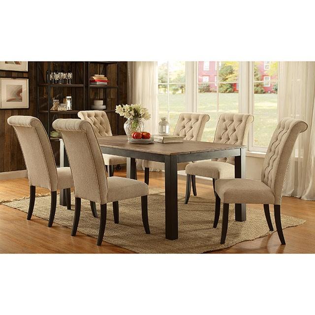 Mashall Beige/Antique Black Side Chair, Ivory (2/CTN) - Imperial Furniture (Las Vegas, NV) - Multi Location