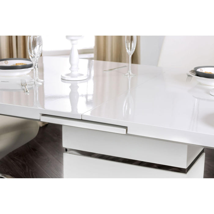 Midvale White/Chrome Dining Table - Imperial Furniture (Las Vegas, NV) - Multi Location