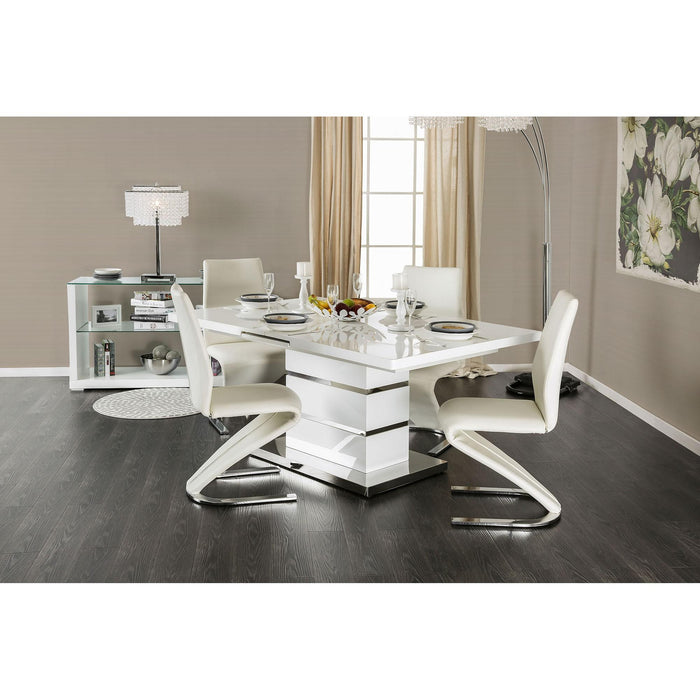 Midvale White/Chrome Dining Table - Imperial Furniture (Las Vegas, NV) - Multi Location