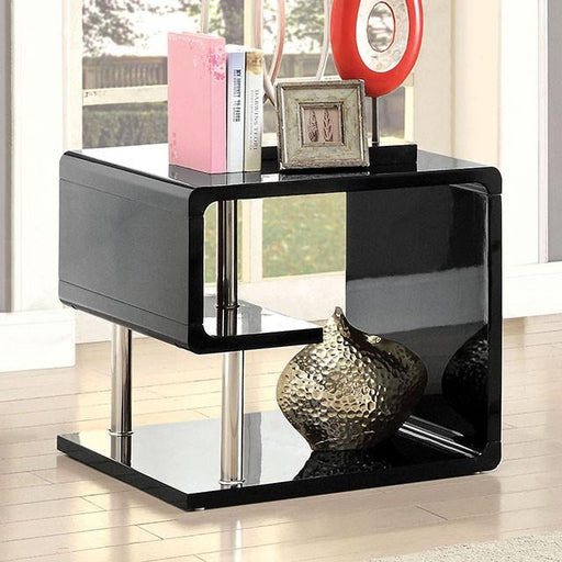 Ninove Black/Chrome End Table - Imperial Furniture (Las Vegas, NV) - Multi Location
