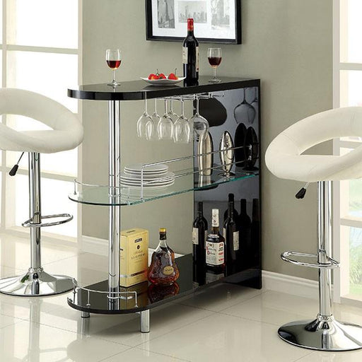 Numbi Black/Chrome Mini Server - Imperial Furniture (Las Vegas, NV) - Multi Location