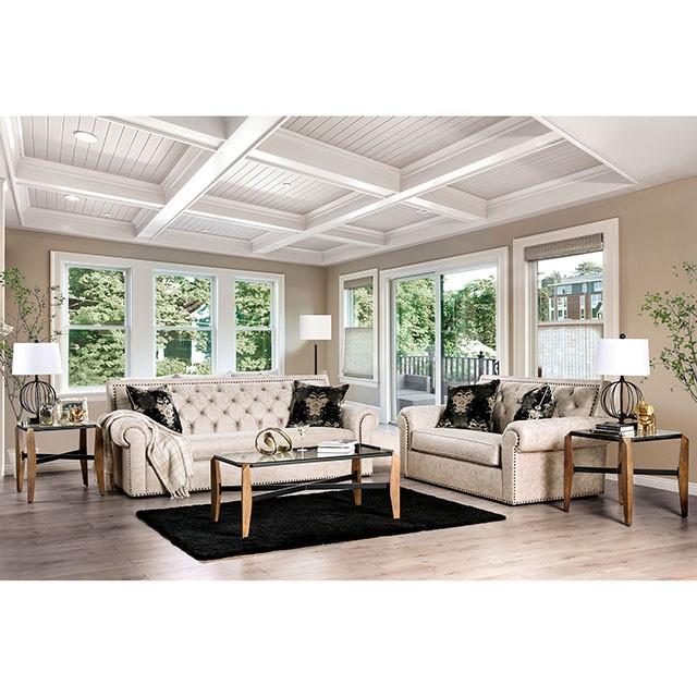 Parshall Beige W/ Gold Highlights Love Seat - Imperial Furniture (Las Vegas, NV) - Multi Location
