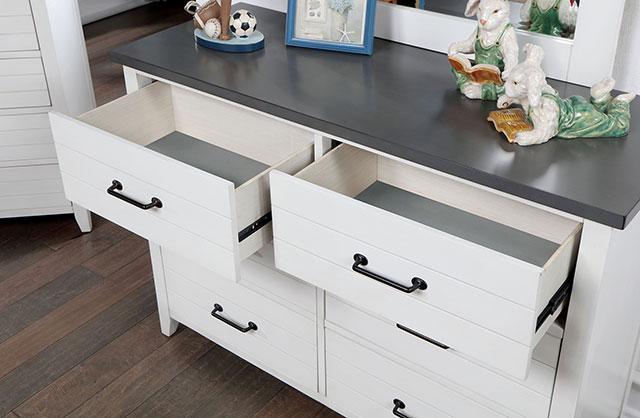 PRIAM Dresser, White/Gray - Imperial Furniture (Las Vegas, NV) - Multi Location