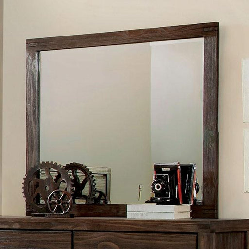Rexburg Wire-Brushed Rustic Brown Mirror - Imperial Furniture (Las Vegas, NV) - Multi Location