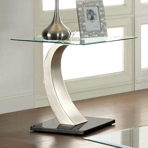 ROXO Satin Plated/Black End Table - Imperial Furniture (Las Vegas, NV) - Multi Location