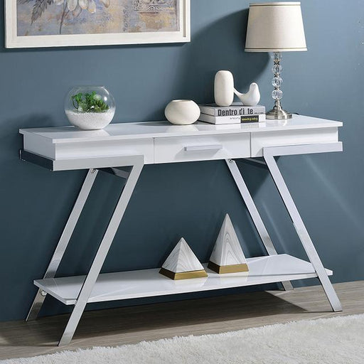 TITUS Sofa Table, White/Chrome - Imperial Furniture (Las Vegas, NV) - Multi Location