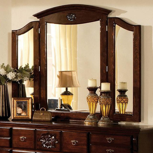 Tuscan II Glossy Dark Pine Tri-Fold Mirror - Imperial Furniture (Las Vegas, NV) - Multi Location