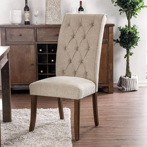 Marshall Beige/Rustic Oak Side Chair (2/CTN) - Imperial Furniture (Las Vegas, NV) - Multi Location