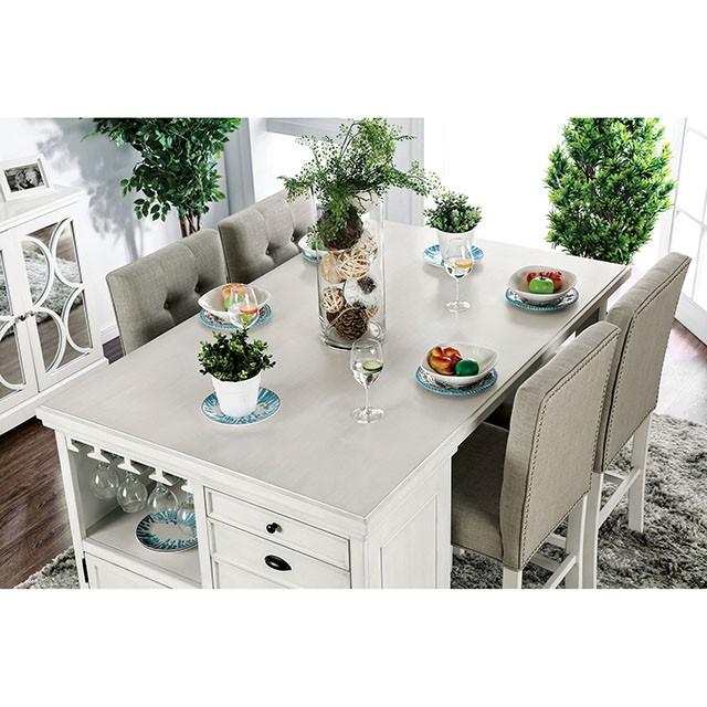 Sutton Antique White Counter Ht. Table - Imperial Furniture (Las Vegas, NV) - Multi Location