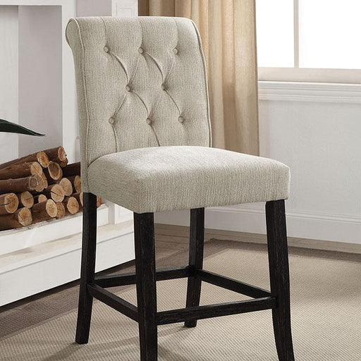 Izzy Beige/Antique Black Counter Ht. Chair, Ivory (2/CTN) - Imperial Furniture (Las Vegas, NV) - Multi Location